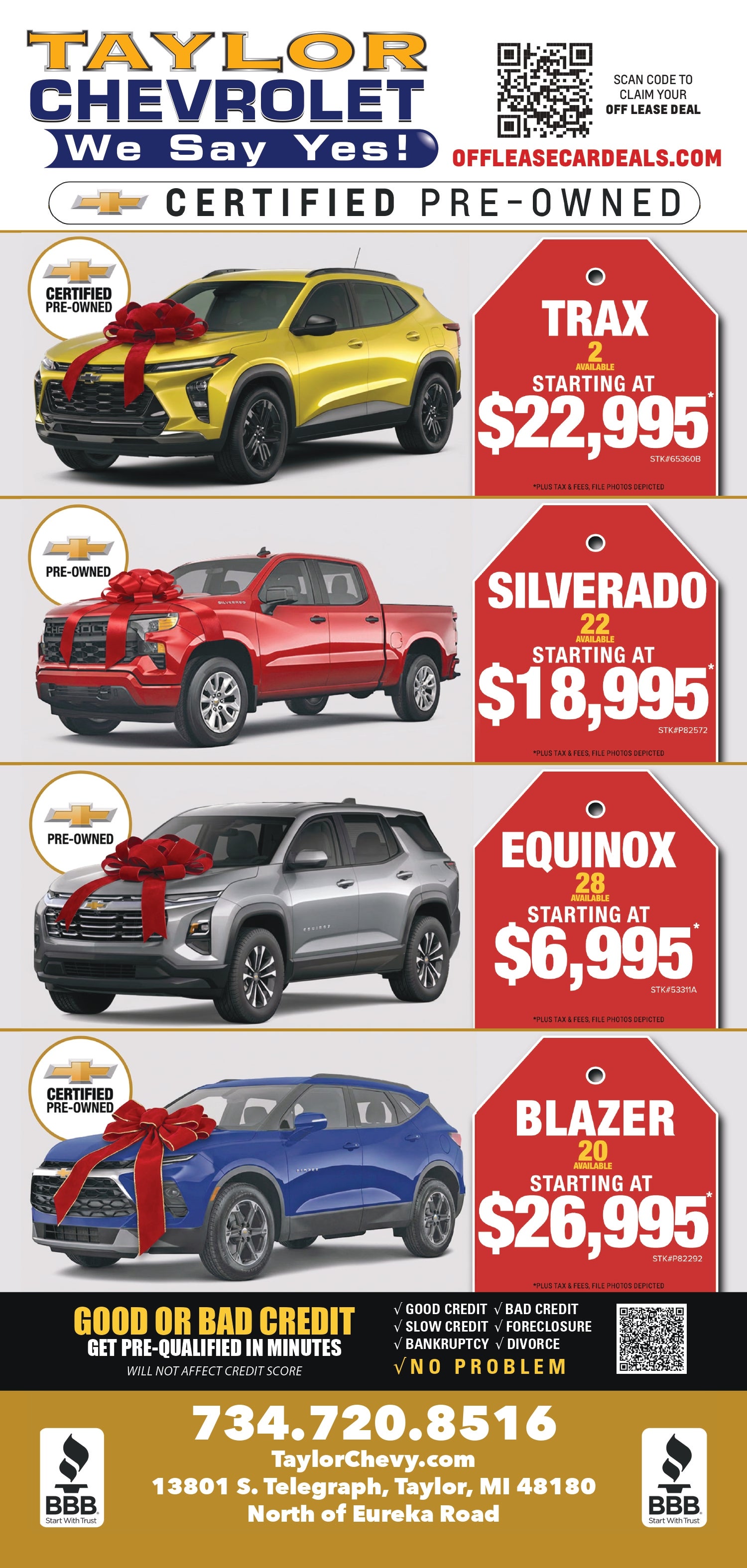 Taylor Chevrolet Certified Preowned ad