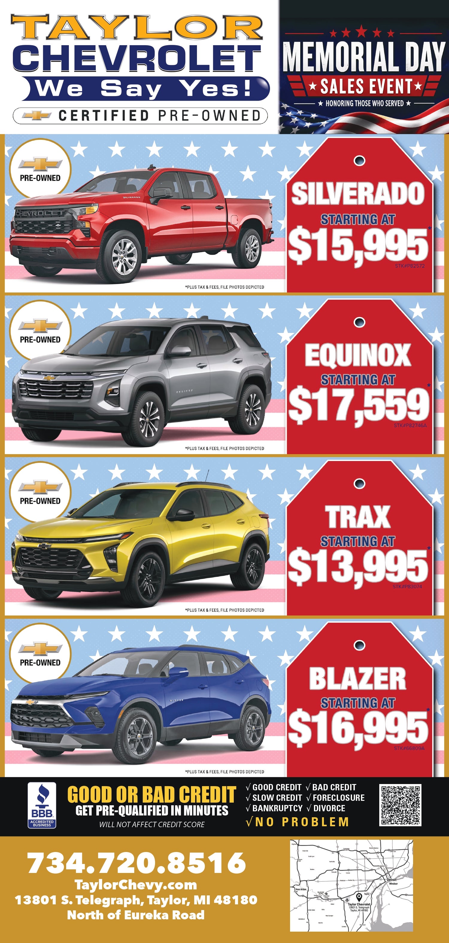 Taylor Chevrolet Certified Preowned ad